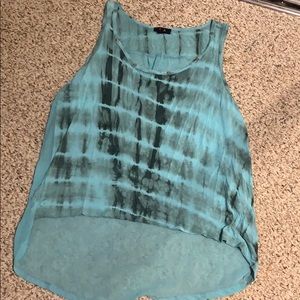 Blue and black tie dye tank